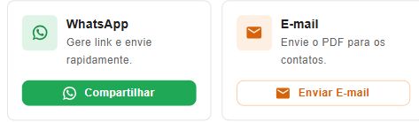 Controles reais de compartilhamento por WhatsApp e envio do PDF por e-mail na EasyLaudos.